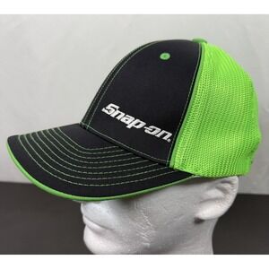 Snap On Hand Tools Hat Green and Black Embroidered Fitted Hat Size SM-MD
